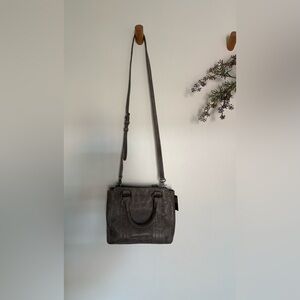 NWT FRYE Mini Melissa Tote Carbon Gray Leather Crossbody Bag